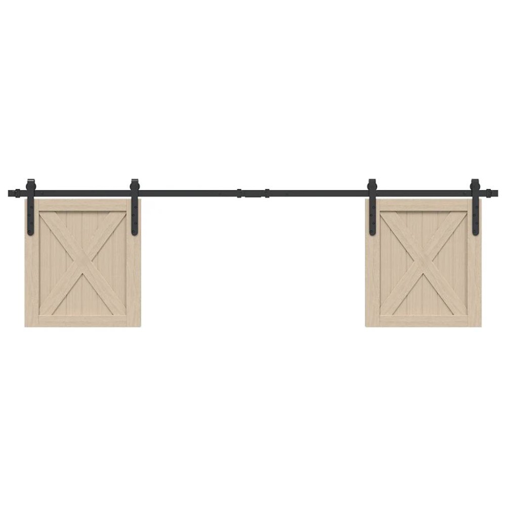 vidaXL Set uși glisante pentru dulap 183 cm oțel carbon