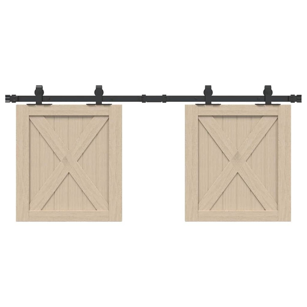 vidaXL Set uși glisante pentru dulap 122 cm oțel carbon