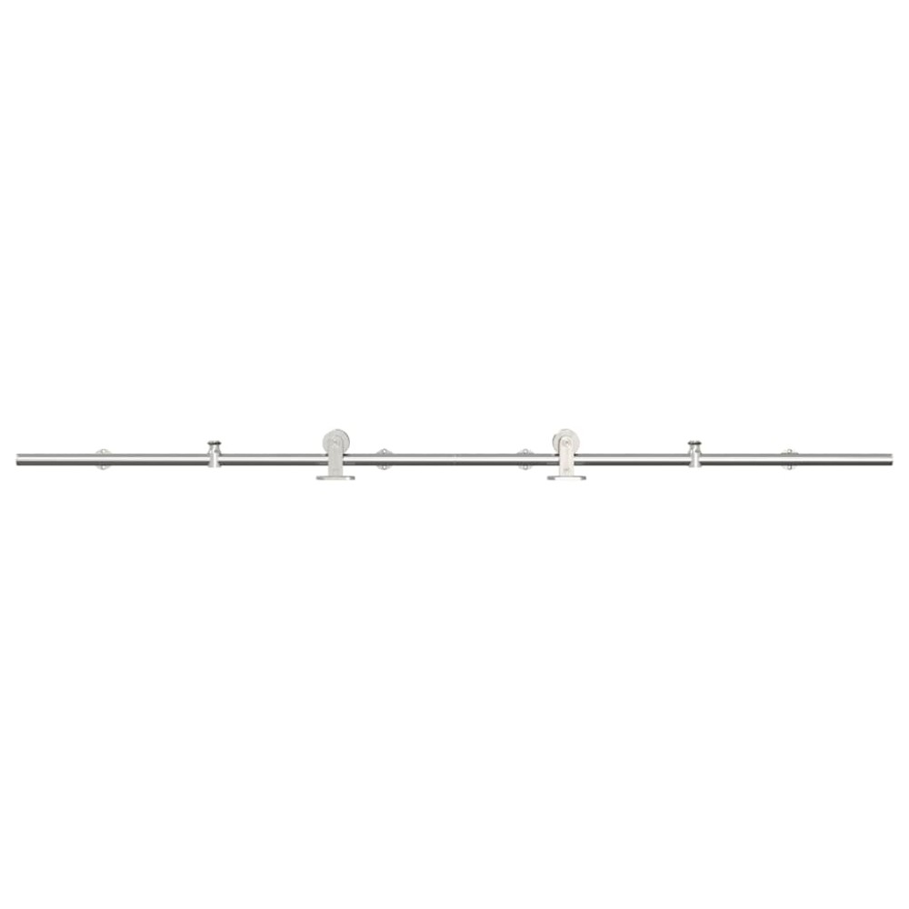 vidaXL Set piese pentru ușă glisantă, argintiu, 200 cm oțel inoxidabil