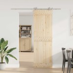 vidaXL Set piese pentru ușă glisantă, argintiu, 200 cm oțel inoxidabil