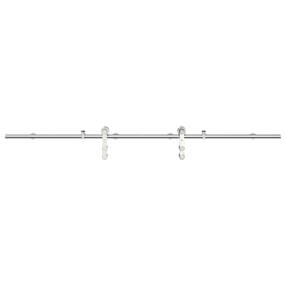 vidaXL Set piese pentru ușă glisantă, argintiu, 200 cm oțel inoxidabil