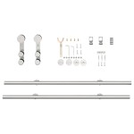 vidaXL Set piese pentru ușă glisantă, argintiu, 200 cm oțel inoxidabil vidaXL Set piese pentru ușă glisantă, argintiu, 200 cm oțel inoxidabil