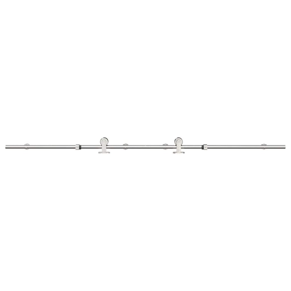 vidaXL Set piese pentru ușă glisantă, argintiu, 183 cm oțel inoxidabil