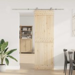 vidaXL Set piese pentru ușă glisantă, argintiu, 183 cm oțel inoxidabil