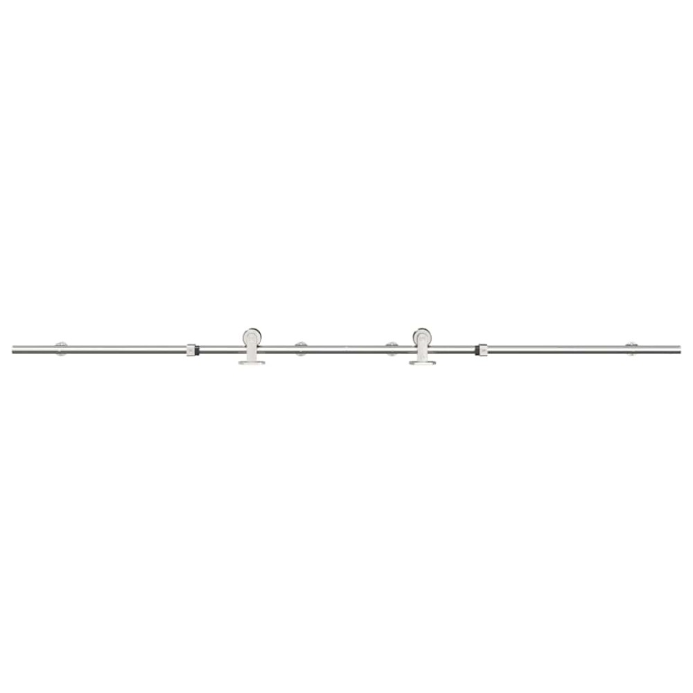 vidaXL Set piese pentru ușă glisantă, argintiu, 200 cm oțel inoxidabil