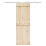 vidaXL Set piese pentru ușă glisantă, argintiu, 183 cm oțel inoxidabil