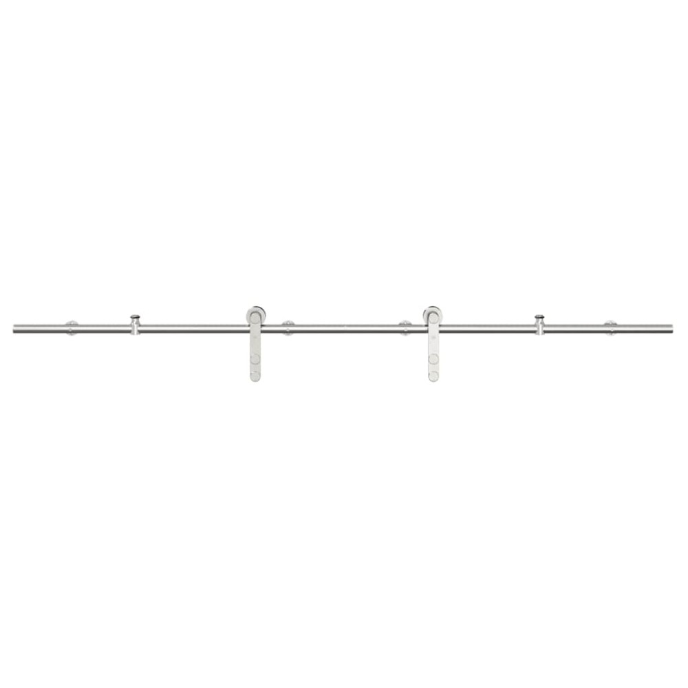 vidaXL Set piese pentru ușă glisantă, argintiu, 200 cm oțel inoxidabil