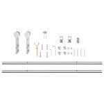vidaXL Set piese pentru ușă glisantă, argintiu, 200 cm oțel inoxidabil