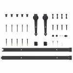 vidaXL Set feronerie pentru uși glisante, negru, 152,5 cm, oțel