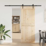 vidaXL Set feronerie pentru uși glisante, negru, 213,5 cm, oțel