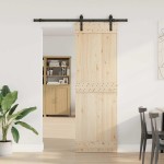 vidaXL Set feronerie pentru uși glisante, negru, 213,5 cm, oțel vidaXL Set feronerie pentru uși glisante, negru, 213,5 cm, oțel