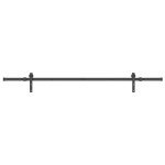 vidaXL Set feronerie pentru uși glisante, negru, 213,5 cm, oțel vidaXL Set feronerie pentru uși glisante, negru, 213,5 cm, oțel