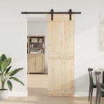 vidaXL Set feronerie pentru ușă glisantă, negru, 183 cm, oțel vidaXL Set feronerie pentru ușă glisantă, negru, 183 cm, oțel