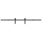 vidaXL Set feronerie pentru uși glisante, negru, 200 cm, oțel