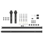 vidaXL Set feronerie pentru uși glisante, negru, 200 cm, oțel