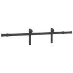 vidaXL Set feronerie pentru ușă glisantă, negru, 152 cm, oțel vidaXL Set feronerie pentru ușă glisantă, negru, 152 cm, oțel