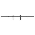 vidaXL Set feronerie pentru uși glisante, negru, 213,5 cm, oțel vidaXL Set feronerie pentru uși glisante, negru, 213,5 cm, oțel