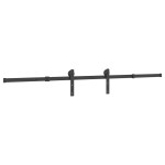vidaXL Set feronerie pentru uși glisante, negru, 213,5 cm, oțel vidaXL Set feronerie pentru uși glisante, negru, 213,5 cm, oțel