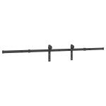 vidaXL Set feronerie pentru uși glisante, negru, 213,5 cm, oțel vidaXL Set feronerie pentru uși glisante, negru, 213,5 cm, oțel