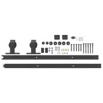 vidaXL Set feronerie pentru ușă glisantă, negru, 183 cm, oțel vidaXL Set feronerie pentru ușă glisantă, negru, 183 cm, oțel