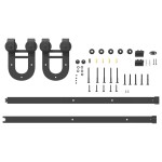 vidaXL Set feronerie pentru ușă glisantă, negru, 183 cm, oțel vidaXL Set feronerie pentru ușă glisantă, negru, 183 cm, oțel