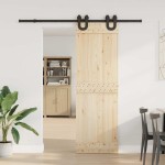 vidaXL Set feronerie pentru uși glisante, negru, 200 cm, oțel