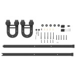 vidaXL Set feronerie pentru uși glisante, negru, 200 cm, oțel