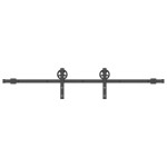 vidaXL Set feronerie pentru ușă glisantă, negru, 183 cm, oțel vidaXL Set feronerie pentru ușă glisantă, negru, 183 cm, oțel