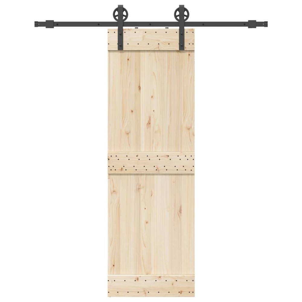 vidaXL Set feronerie pentru ușă glisantă, negru, 183 cm, oțel