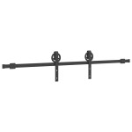 vidaXL Set feronerie pentru ușă glisantă, negru, 183 cm, oțel vidaXL Set feronerie pentru ușă glisantă, negru, 183 cm, oțel