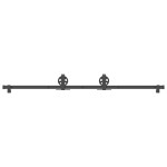 vidaXL Set feronerie pentru ușă glisantă, negru, 183 cm, oțel vidaXL Set feronerie pentru ușă glisantă, negru, 183 cm, oțel