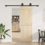 vidaXL Set feronerie pentru uși glisante, negru, 200 cm, oțel vidaXL Set feronerie pentru uși glisante, negru, 200 cm, oțel