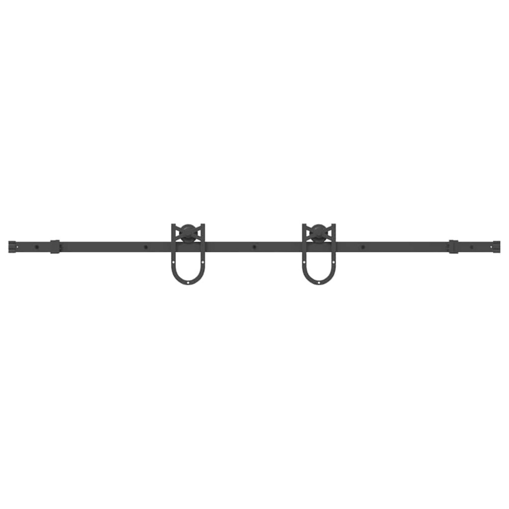 vidaXL Set feronerie pentru ușă glisantă, negru, 183 cm, oțel