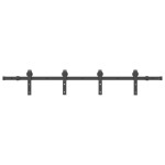 vidaXL Set feronerie pentru ușă glisantă, negru, 183 cm, oțel vidaXL Set feronerie pentru ușă glisantă, negru, 183 cm, oțel