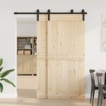 vidaXL Set feronerie pentru ușă glisantă, negru, 183 cm, oțel vidaXL Set feronerie pentru ușă glisantă, negru, 183 cm, oțel