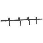 vidaXL Set feronerie pentru ușă glisantă, negru, 183 cm, oțel vidaXL Set feronerie pentru ușă glisantă, negru, 183 cm, oțel