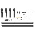 vidaXL Set feronerie pentru uși glisante, negru, 200 cm, oțel