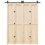 vidaXL Set feronerie pentru ușă glisantă, negru, 183 cm, oțel vidaXL Set feronerie pentru ușă glisantă, negru, 183 cm, oțel