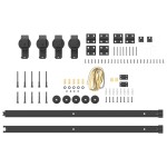 vidaXL Set feronerie pentru ușă glisantă, negru, 183 cm, oțel vidaXL Set feronerie pentru ușă glisantă, negru, 183 cm, oțel
