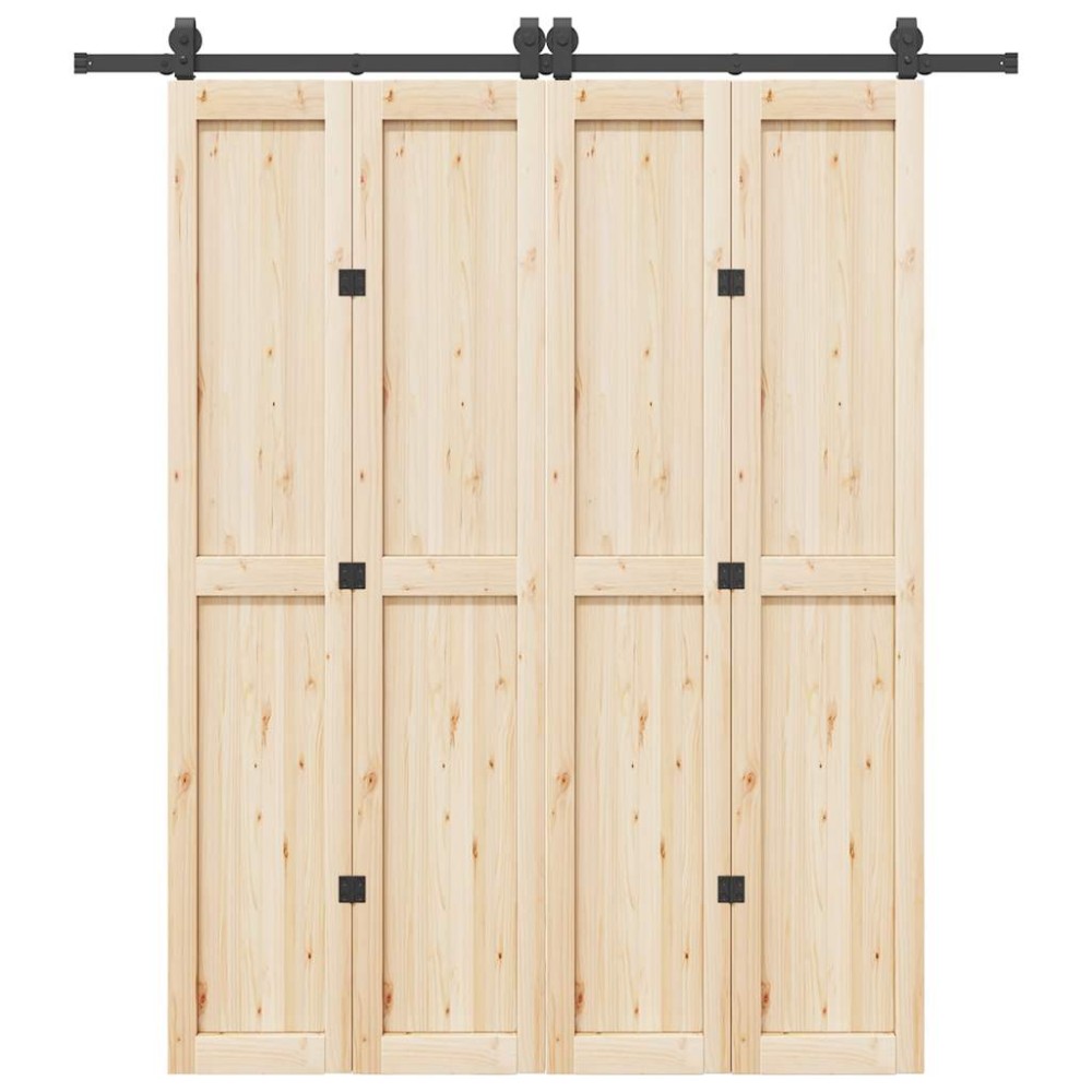 vidaXL Set feronerie pentru uși glisante, negru, 200 cm, oțel