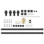 vidaXL Set feronerie pentru uși glisante, negru, 200 cm, oțel vidaXL Set feronerie pentru uși glisante, negru, 200 cm, oțel