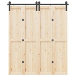 vidaXL Set feronerie pentru ușă glisantă, negru, 183 cm, oțel vidaXL Set feronerie pentru ușă glisantă, negru, 183 cm, oțel