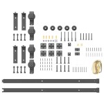 vidaXL Set feronerie pentru ușă glisantă, negru, 183 cm, oțel vidaXL Set feronerie pentru ușă glisantă, negru, 183 cm, oțel
