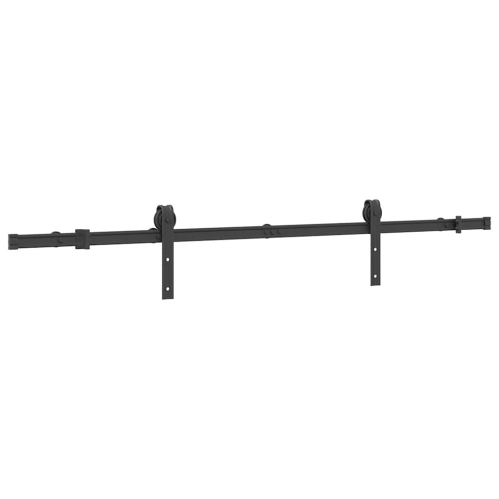 vidaXL Set feronerie pentru ușă glisantă, negru, 183 cm, oțel