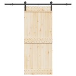 vidaXL Set feronerie pentru ușă glisantă, negru, 183 cm, oțel vidaXL Set feronerie pentru ușă glisantă, negru, 183 cm, oțel