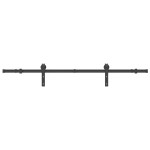 vidaXL Set feronerie pentru ușă glisantă, negru, 183 cm, oțel vidaXL Set feronerie pentru ușă glisantă, negru, 183 cm, oțel