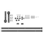 vidaXL Set feronerie pentru ușă glisantă, negru, 183 cm, oțel vidaXL Set feronerie pentru ușă glisantă, negru, 183 cm, oțel