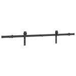 vidaXL Set feronerie pentru ușă glisantă, negru, 183 cm, oțel vidaXL Set feronerie pentru ușă glisantă, negru, 183 cm, oțel
