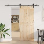 vidaXL Set feronerie pentru uși glisante, negru, 200 cm, oțel
