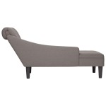 vidaXL Șezlong cu pernă și cotieră dreaptă, gri taupe, textil vidaXL Șezlong cu pernă și cotieră dreaptă, gri taupe, textil